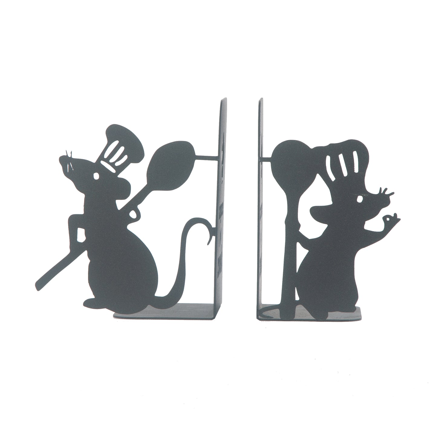 Ratatouille Bookends, Chef Mouse Cartoon Book Support, Decorative Ratatouille Themed Book Ends, Always Cook with Love, Bookends for Kitchen, Heavy Duty Book Stand for Cook Books, Gift for Chefs