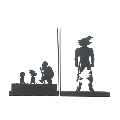 Superhero Heroes Bookends for Kids, Anime Themed Book Holders, Decorative Cartoon Figure Book Support for Boys, Manga Heroes Figure Book Support, Anime Heros Silhouette Bookends Gift for Kids