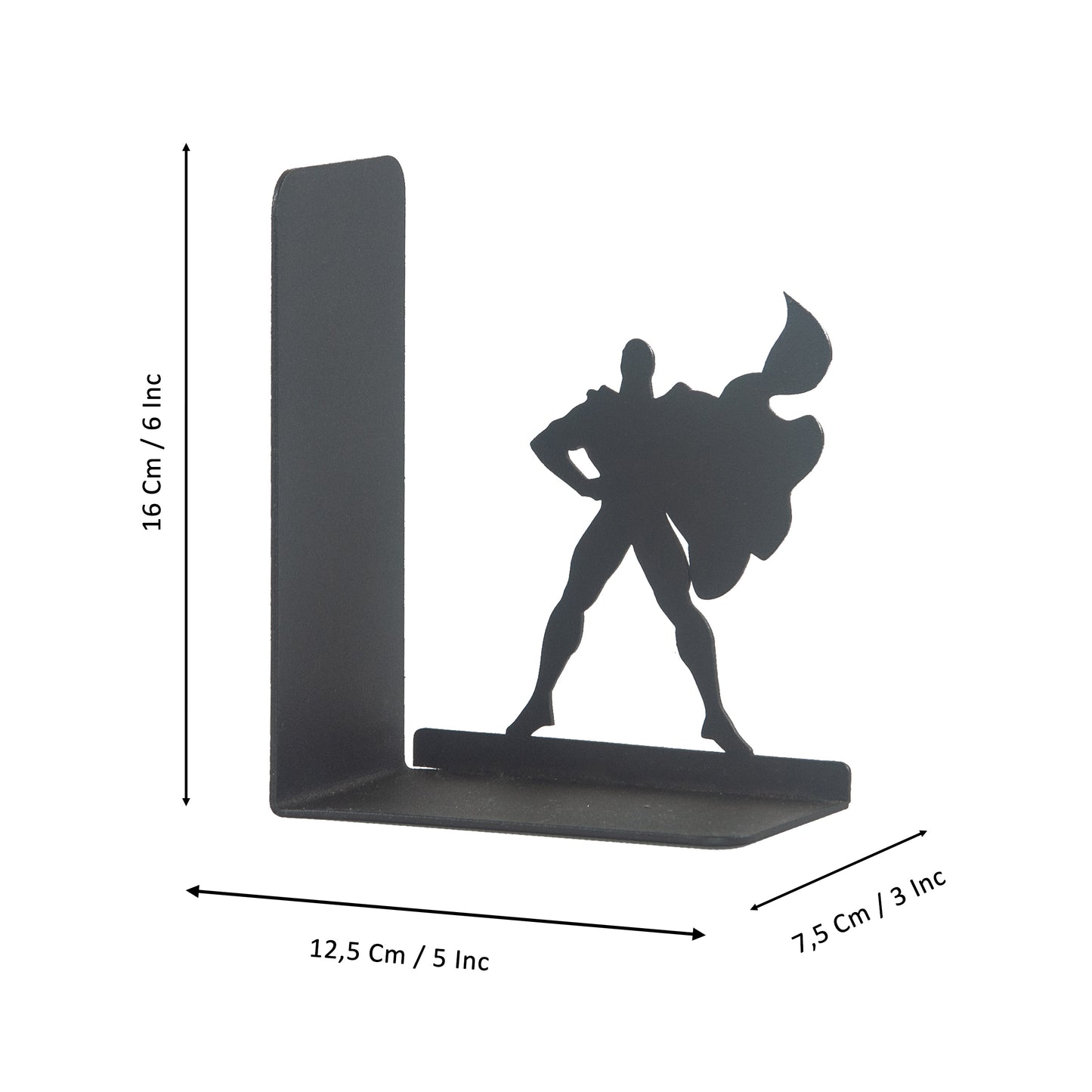 Superhero Metal Bookends for Kids Room, Comic Book Themed Book Holders, Decorative Book Support, Cartoon Themed Book Holder, Perfect for Boys, Anime Bookends, Fantastic Character Figure Bookends
