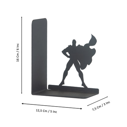 Superhero Metal Bookends for Kids Room, Comic Book Themed Book Holders, Decorative Book Support, Cartoon Themed Book Holder, Perfect for Boys, Anime Bookends, Fantastic Character Figure Bookends
