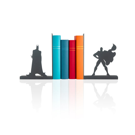 Superhero Metal Bookends for Kids Room, Comic Book Themed Book Holders, Decorative Book Support, Cartoon Themed Book Holder, Perfect for Boys, Anime Bookends, Fantastic Character Figure Bookends