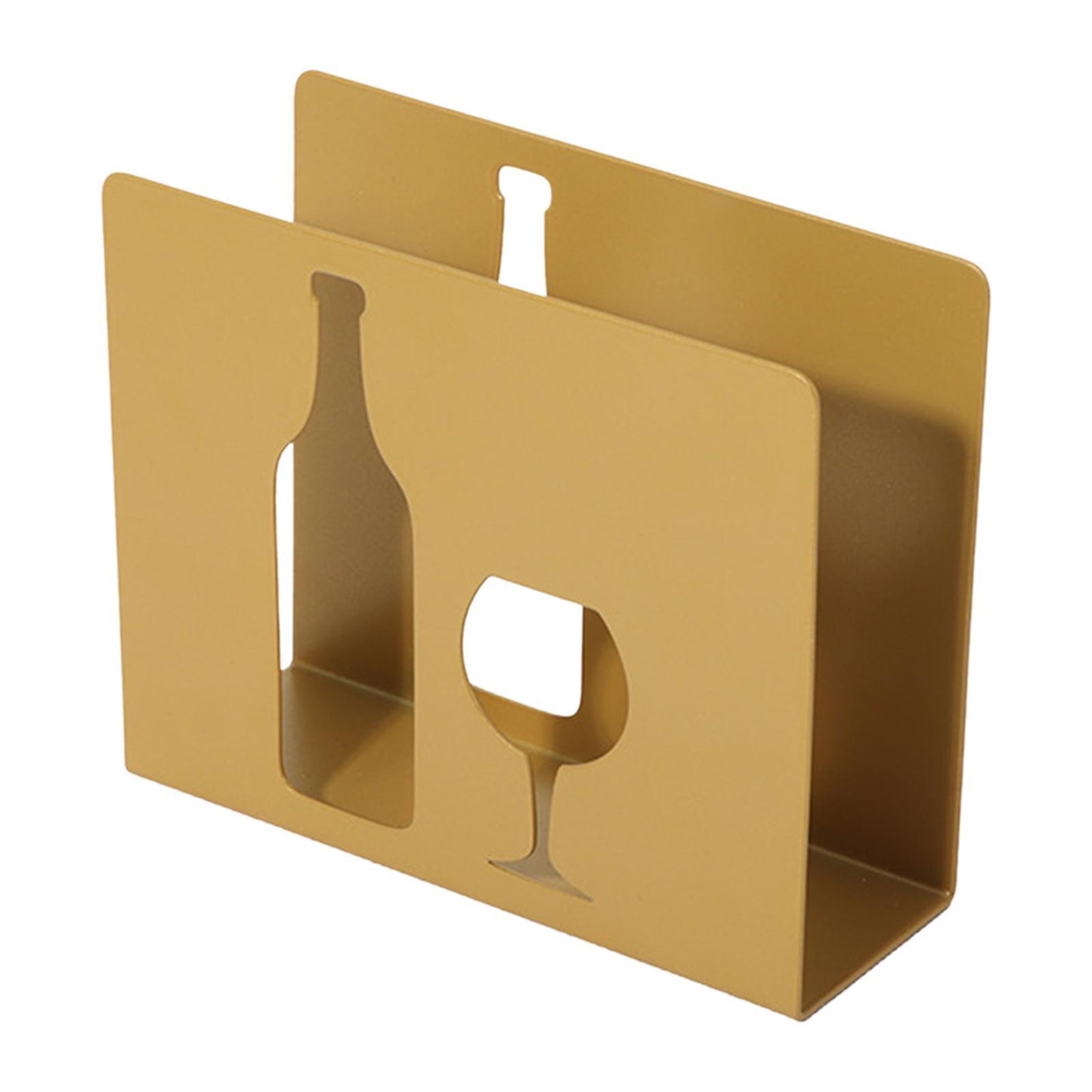 Wine And Glass Metal Napkin Holder