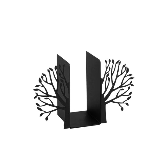 Tree Bookend , Black Metal Book Support