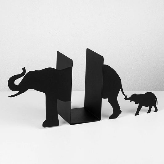 Cute Baby Elephant and Mommy Bookend