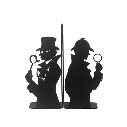 Sherlock Holmes and Arsene Lupin Decorative Metal Bookends, Detective Figure Bookends, Gift for Book Lovers,Best Gifts Kids, Super Heroes Book Stands, Cartoon Book Supports, Book Accessories