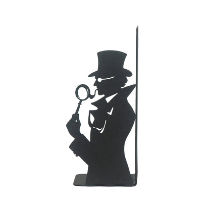 Sherlock Holmes and Arsene Lupin Decorative Metal Bookends, Detective Figure Bookends, Gift for Book Lovers,Best Gifts Kids, Super Heroes Book Stands, Cartoon Book Supports, Book Accessories